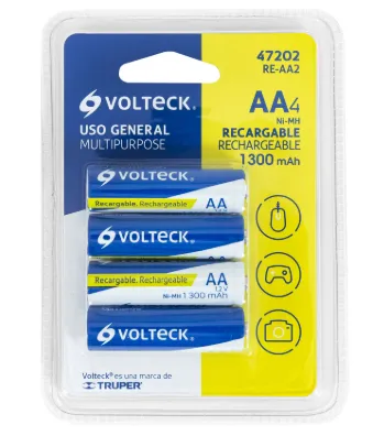 [47202] PILA AA RECARGABLE 4PZAS 1300MAH VOLTECK