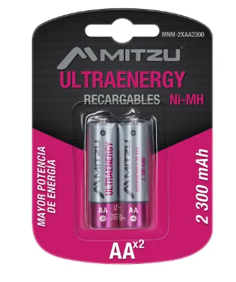 [MNM-2XAA2300] PILA AA RECARGABLE 2PZAS 2300MAH MITZU