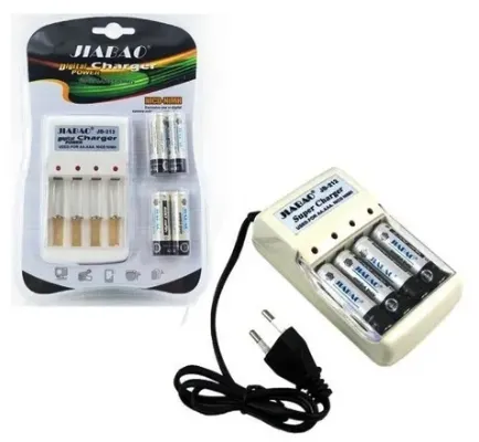 [NICD-NIMH] CARGADOR PARA PILA AA y AAA INCLUYE 4 PILAS AAA 350MAH JIABAO