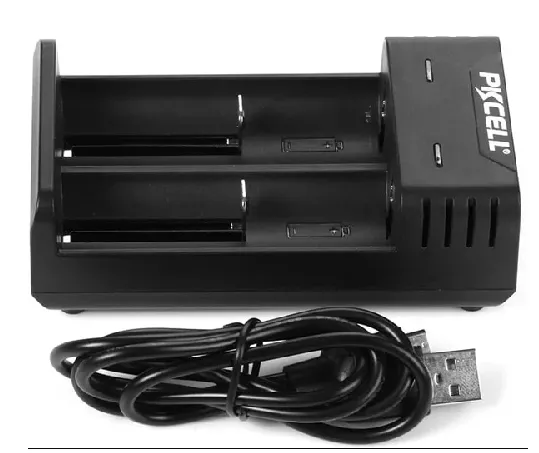 [PK-8221] CARGADOR PARA 2 PILA DE LITIO 3,7V (18650,14500,26650,ETC) PKCELL
